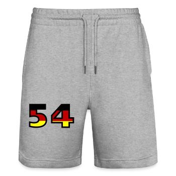 54 Numéro Allemagne Jersey - Short de jogging bio TRAINER Stanley/Stella unisexe - gris chiné - Devant - Nik (191cm) & Marisol (170cm)