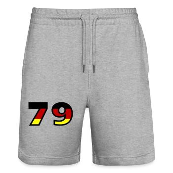 79 Zahl Deutschland Trikot - Stanley/Stella Unisex Bio Joggingshorts Trainer  - Grau meliert - Vorne - Nik (191cm) & Marisol (170cm)