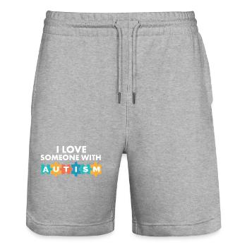 I Love Someone With Autism Awareness Month Puzzle - Stanley/Stella Unisex Bio Joggingshorts Trainer  - Grau meliert - Vorne - Nik (191cm) & Marisol (170cm)