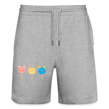 bonbon - Short de jogging bio TRAINER Stanley/Stella unisexe - gris chiné - Devant - Nik (191cm) & Marisol (170cm)