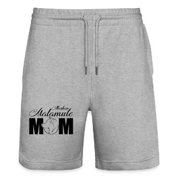 Alaskan Malamute Mom Profile Dogs Dog Wilsigns - Stanley/Stella Trainer Unisex Organic Jogging Shorts - heather grey - Front - Nik (191cm) & Marisol (170cm)