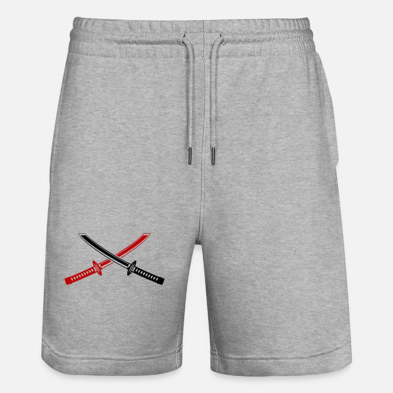 Icône d’épée de samouraï - Short de jogging bio TRAINER Stanley/Stella unisexe - gris chiné