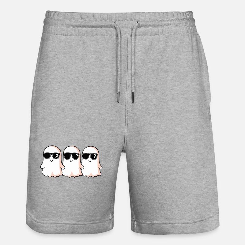 Ghosts Halloween Cool - Stanley/Stella Trainer Unisex Organic Jogging Shorts - heather grey