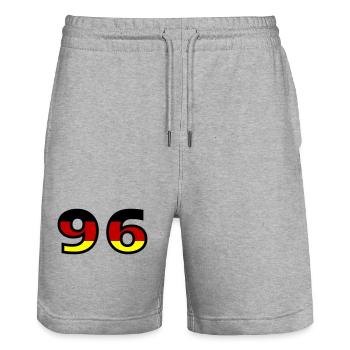 96 Number Germany Jersey - Stanley/Stella Trainer Unisex Organic Jogging Shorts - heather grey - Front - Nik (191cm) & Marisol (170cm)