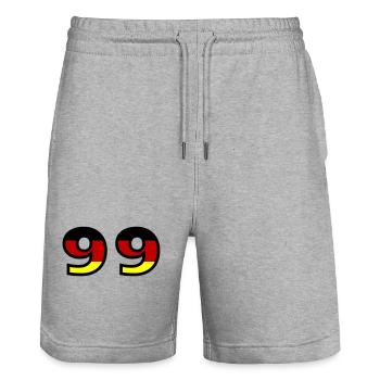 99 Number Germany Jersey - Stanley/Stella Trainer Unisex Organic Jogging Shorts - heather grey - Front - Nik (191cm) & Marisol (170cm)