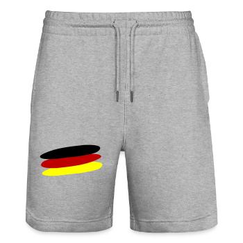 Drapeau de l’Allemagne - Short de jogging bio TRAINER Stanley/Stella unisexe - gris chiné - Devant - Nik (191cm) & Marisol (170cm)