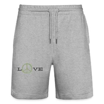 L0ve - Short de jogging bio TRAINER Stanley/Stella unisexe - gris chiné - Devant - Nik (191cm) & Marisol (170cm)