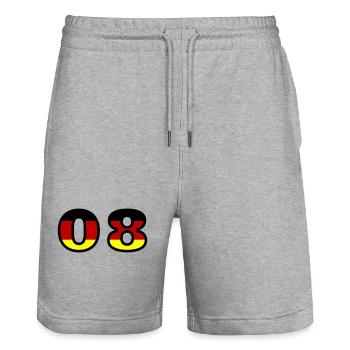 8 Number Germany Jersey - Stanley/Stella Trainer Unisex Organic Jogging Shorts - heather grey - Front - Nik (191cm) & Marisol (170cm)