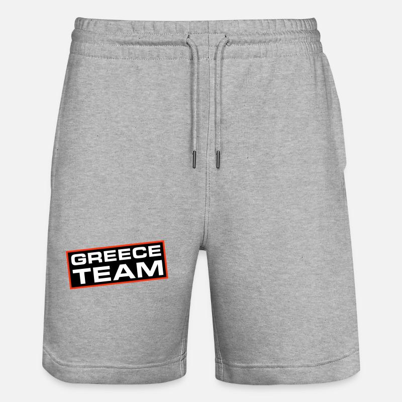 Équipe Grèce - Short de jogging bio TRAINER Stanley/Stella unisexe - gris chiné