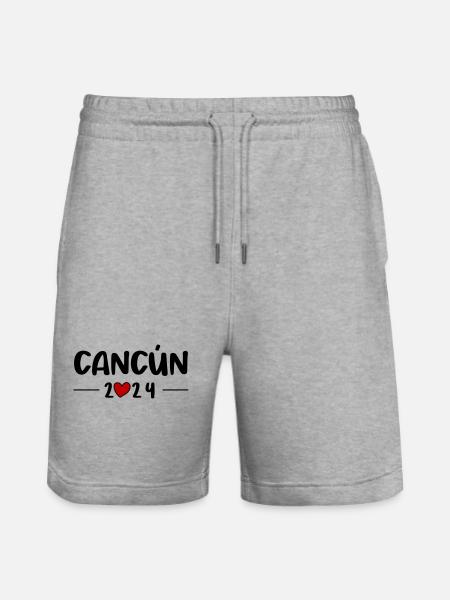 Cancun 2024 Heart Trip - Stanley/Stella Trainer Unisex Organic Jogging Shorts - heather grey