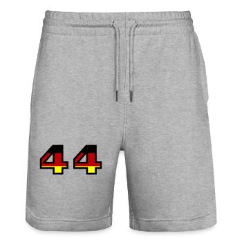 44 Numéro Allemagne Jersey - Short de jogging bio TRAINER Stanley/Stella unisexe - gris chiné - Devant - Nik (191cm) & Marisol (170cm)