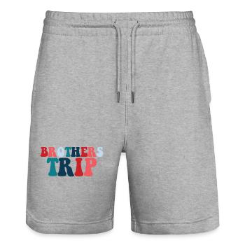 Sibling Brothers Journey - Stanley/Stella Trainer Unisex Organic Jogging Shorts - heather grey - Front - Nik (191cm) & Marisol (170cm)