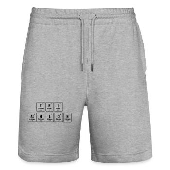 Triathlon Periodic Table Swim Bike Run Triathlete - Stanley/Stella Trainer Unisex Organic Jogging Shorts - heather grey - Front - Nik (191cm) & Marisol (170cm)