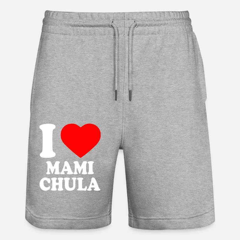I love mami chula - Short de jogging bio TRAINER Stanley/Stella unisexe - gris chiné