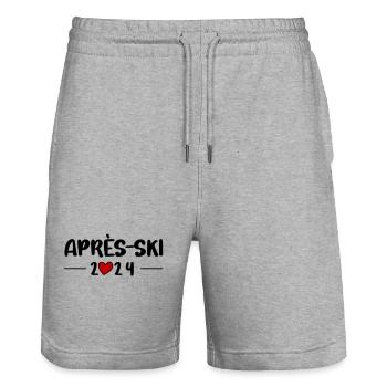 Après Ski 2024 Heart Trip - Stanley/Stella Trainer Unisex Organic Jogging Shorts - heather grey - Front - Nik (191cm) & Marisol (170cm)