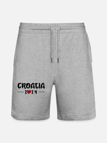 Croatia 2024 Heart Trip - Stanley/Stella Trainer Unisex Organic Jogging Shorts - heather grey