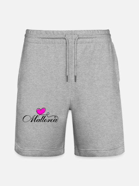 Mallorca Heart Love - Stanley/Stella Trainer Unisex Organic Jogging Shorts - heather grey
