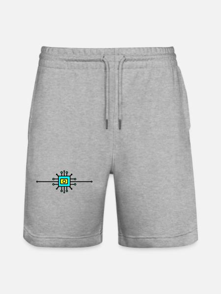 Computer Chip Digital Sensor - Stanley/Stella Trainer Unisex Organic Jogging Shorts - heather grey