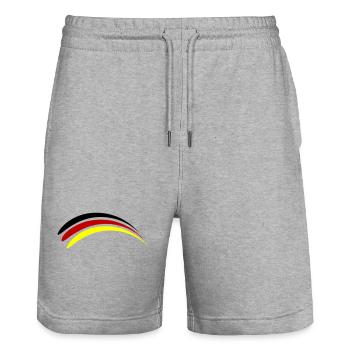 Drapeau de l’Allemagne - Short de jogging bio TRAINER Stanley/Stella unisexe - gris chiné - Devant - Nik (191cm) & Marisol (170cm)