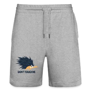 Animal Dont Touch Me Graphic - Stanley/Stella Trainer Unisex Organic Jogging Shorts - heather grey - Front - Nik (191cm) & Marisol (170cm)