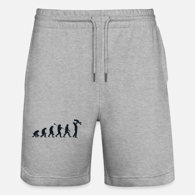 Évolution Darwin pour les Papas 👨‍👧‍👦 - Short de jogging bio TRAINER Stanley/Stella unisexe - gris chiné