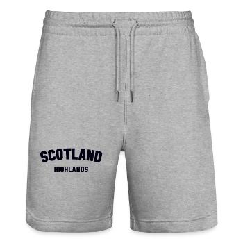 SCOTLAND HIGHLANDS Schottland - Stanley/Stella Unisex Bio Joggingshorts Trainer  - Grau meliert - Vorne - Nik (191cm) & Marisol (170cm)