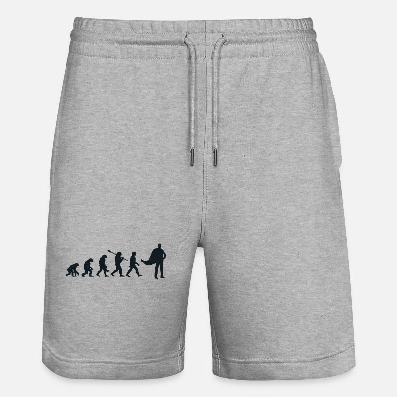 Évolution Darwin pour les Supermans 🦸‍♂️ - Short de jogging bio TRAINER Stanley/Stella unisexe - gris chiné