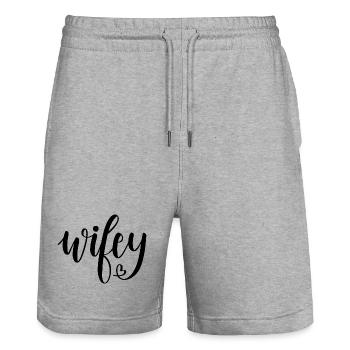 Wifey - Stanley/Stella Unisex Bio Joggingshorts Trainer  - Grau meliert - Vorne - Nik (191cm) & Marisol (170cm)