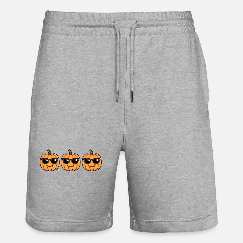 Citrouille Halloween Cool - Short de jogging bio TRAINER Stanley/Stella unisexe - gris chiné