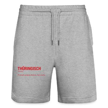 THÜRINGISCH THAUFRINGEN - Short de jogging bio TRAINER Stanley/Stella unisexe - gris chiné - Devant - Nik (191cm) & Marisol (170cm)