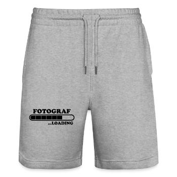 Fotograf Spruch Foto Lustiges Fotograf Geschenk - Stanley/Stella Unisex Bio Joggingshorts Trainer  - Grau meliert - Vorne - Nik (191cm) & Marisol (170cm)