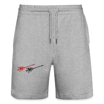 Darts Team Dartpfeile Symbol - Stanley/Stella Unisex Bio Joggingshorts Trainer  - Grau meliert - Vorne - Nik (191cm) & Marisol (170cm)
