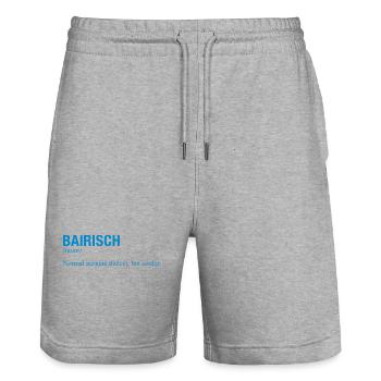 BAIRISCH Bayrisch - Stanley/Stella Unisex Bio Joggingshorts Trainer  - Grau meliert - Vorne - Nik (191cm) & Marisol (170cm)