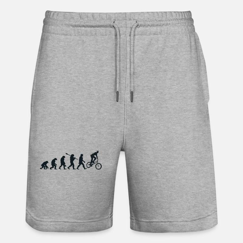 Darwin evolution for BMXists 🚴 ♂️ - Stanley/Stella Trainer Unisex Organic Jogging Shorts - heather grey