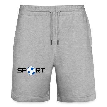 Sport foot - Short de jogging bio TRAINER Stanley/Stella unisexe - gris chiné - Devant - Nik (191cm) & Marisol (170cm)
