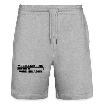 Mechanikerin Spruch Lustiges Mechanikerin Geschenk - Stanley/Stella Unisex Bio Joggingshorts Trainer  - Grau meliert - Vorne - Nik (191cm) & Marisol (170cm)