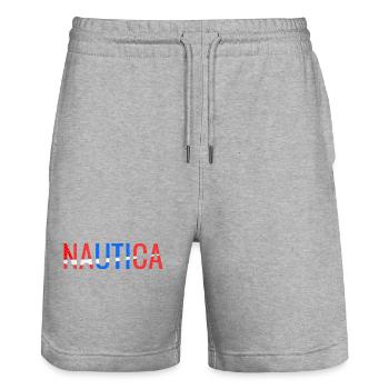 Naviguez dans les vagues de la vie avec Nautica - Short de jogging bio TRAINER Stanley/Stella unisexe - gris chiné - Devant - Nik (191cm) & Marisol (170cm)