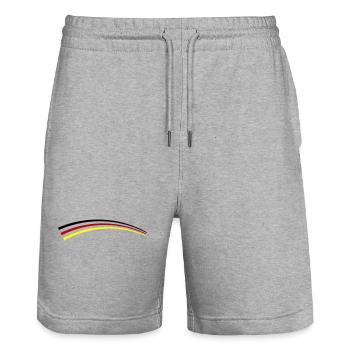 Deutschland Fahne Symbol - Stanley/Stella Unisex Bio Joggingshorts Trainer  - Grau meliert - Vorne - Nik (191cm) & Marisol (170cm)