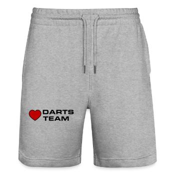 Darts Team Herz - Stanley/Stella Unisex Bio Joggingshorts Trainer  - Grau meliert - Vorne - Nik (191cm) & Marisol (170cm)