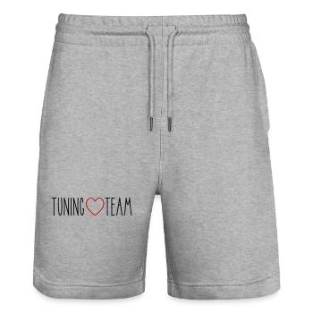 Tuning Team Heart - Stanley/Stella Trainer Unisex Organic Jogging Shorts - heather grey - Front - Nik (191cm) & Marisol (170cm)