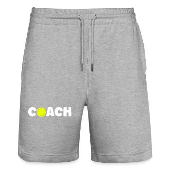 Tennis Coach - Stanley/Stella Trainer Unisex Organic Jogging Shorts - heather grey - Front - Nik (191cm) & Marisol (170cm)
