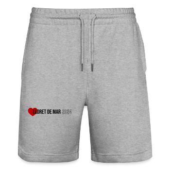 Lloret De Mar 2024 Heart Holidays - Stanley/Stella Trainer Unisex Organic Jogging Shorts - heather grey - Front - Nik (191cm) & Marisol (170cm)