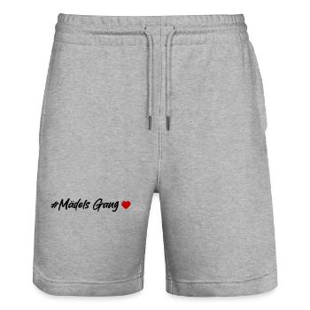 Filles Gang Équipe Femmes Coeur - Short de jogging bio TRAINER Stanley/Stella unisexe - gris chiné - Devant - Nik (191cm) & Marisol (170cm)