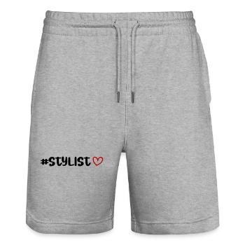 Coeur de styliste - Short de jogging bio TRAINER Stanley/Stella unisexe - gris chiné - Devant - Nik (191cm) & Marisol (170cm)