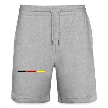 Germany Colors Symbol - Stanley/Stella Trainer Unisex Organic Jogging Shorts - heather grey - Front - Nik (191cm) & Marisol (170cm)