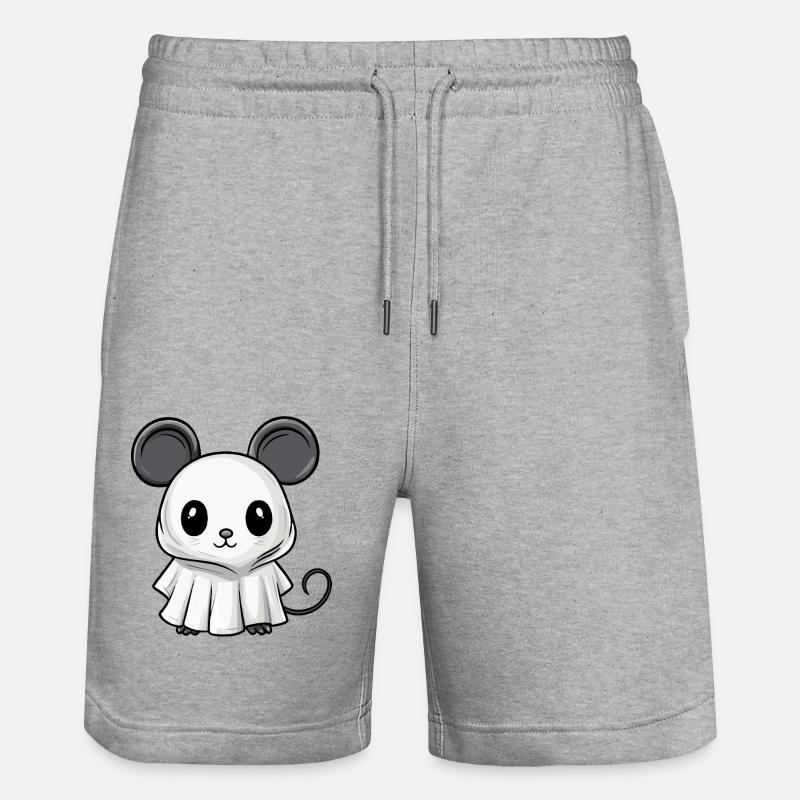Maus Halloween Comic Geist - Stanley/Stella Unisex Bio Joggingshorts Trainer  - Grau meliert