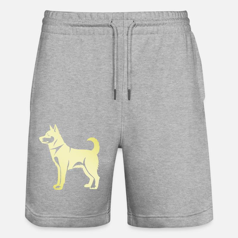 Silhouette de chien husky - Short de jogging bio TRAINER Stanley/Stella unisexe - gris chiné