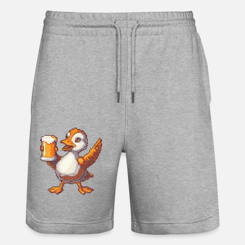 Bière Goose Pixel - Short de jogging bio TRAINER Stanley/Stella unisexe - gris chiné