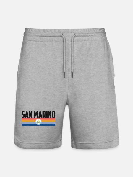 Graphique du drapeau de Saint-Marin - Short de jogging bio TRAINER Stanley/Stella unisexe - gris chiné