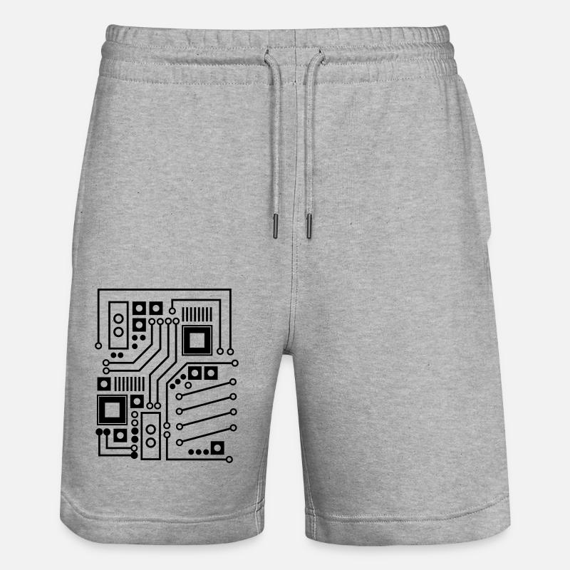 Carte / circuit imprimé / circuit - Short de jogging bio TRAINER Stanley/Stella unisexe - gris chiné